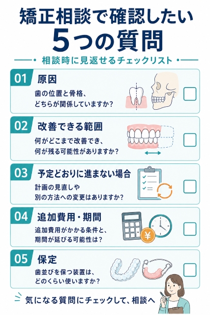 矯正相談で確認したい5つの質問